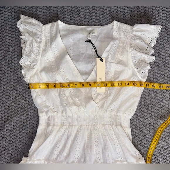 Pinch white eyelets tiered mini dress size medium new - Picture 4 of 6